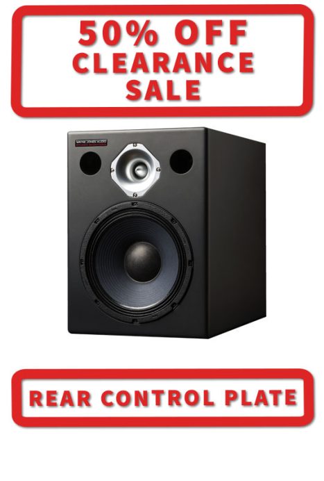 Wayne Jones Audio 1x10 2-way 650 watt recording studio monitors with rear mounted control panel.