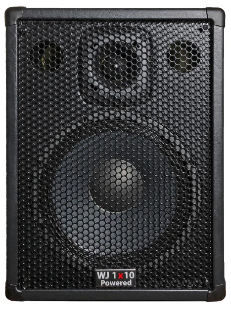 WJ1x10 powered 650 watt bass guitar cabinet. Also suitable for double bass cabinet and upright bass.