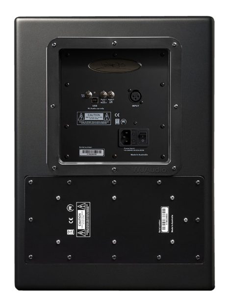 Wayne Jones Audio 1x10 2-way 650 watt recording studio monitors with rear mounted control panel.